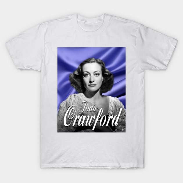 Joan Crawford Purple background T-Shirt by CrazyPencilComics